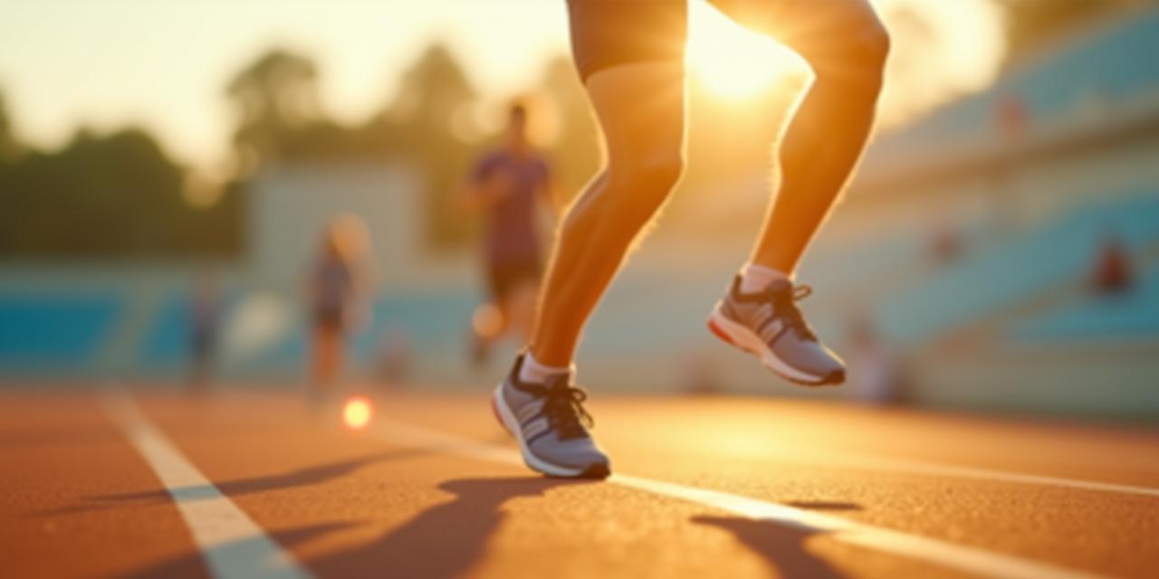 Athlete sprinting in Stride UK trainers